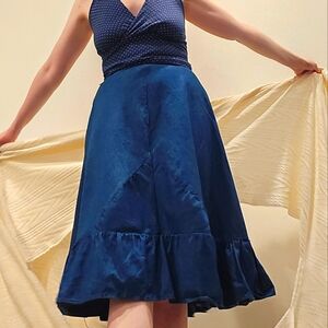 1970s denim hippie skirt